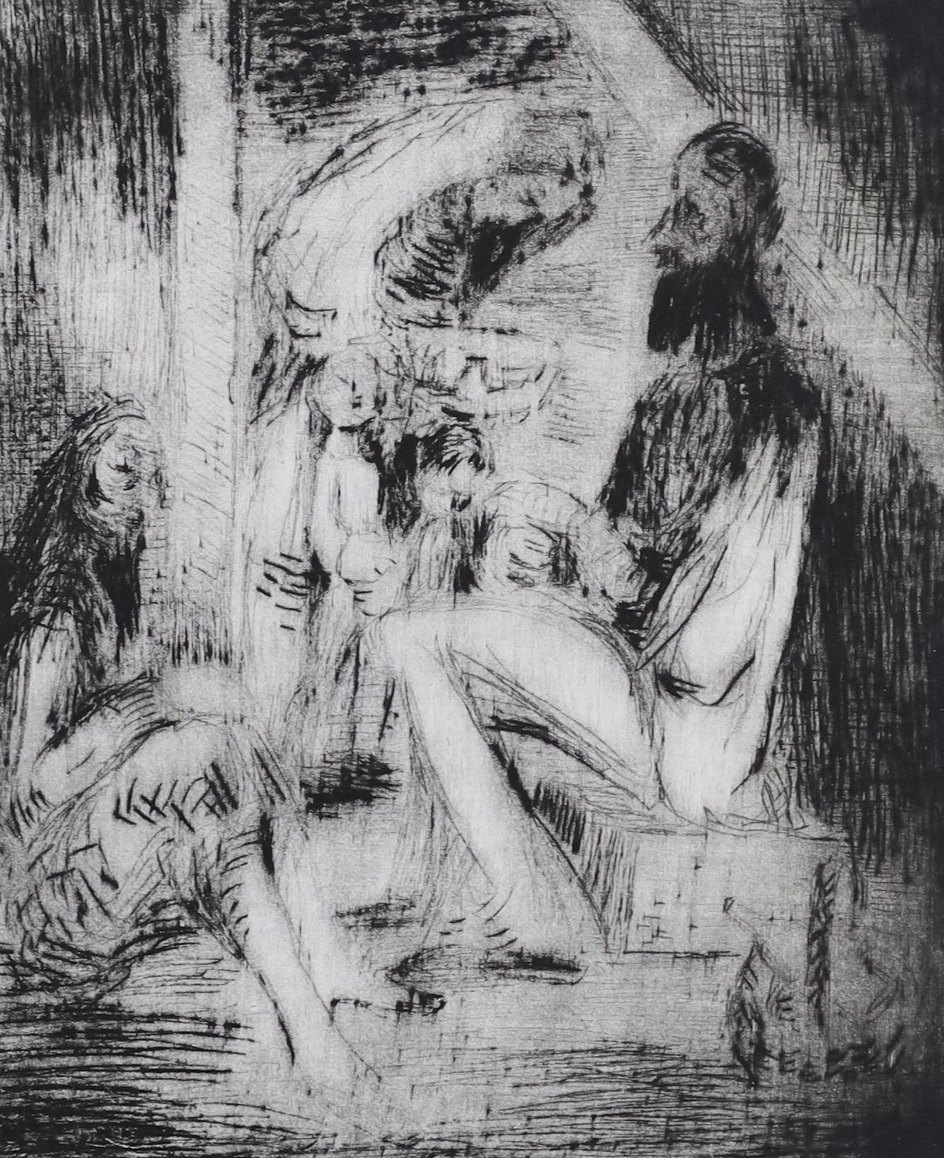 Géza Szóbel, (Czech, 1905-1963), Images from Du Sueur Froide (The Shivers), 11 etchings, largest 18 x 23cm. unframed